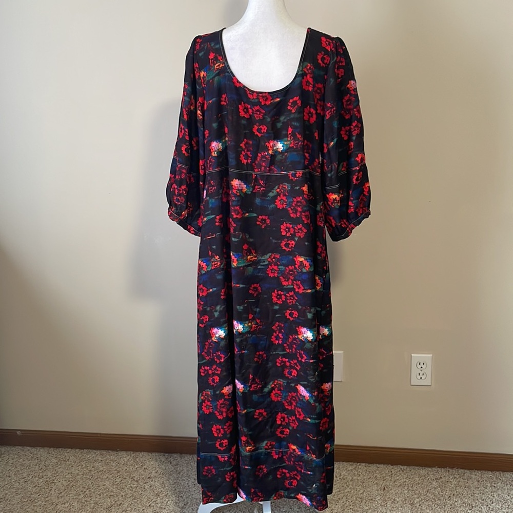 Rachel Comey for Target Black Maxi Dress with Red Floral Print - Picture 6 of 10